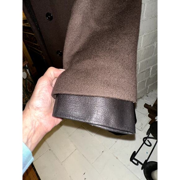 VIKTOR & ROLF CHOCOLATE BROWN COAT W/ REMOVABLE LEATHER COLLAR TAYLOR SWIFT - Picture 7 of 11